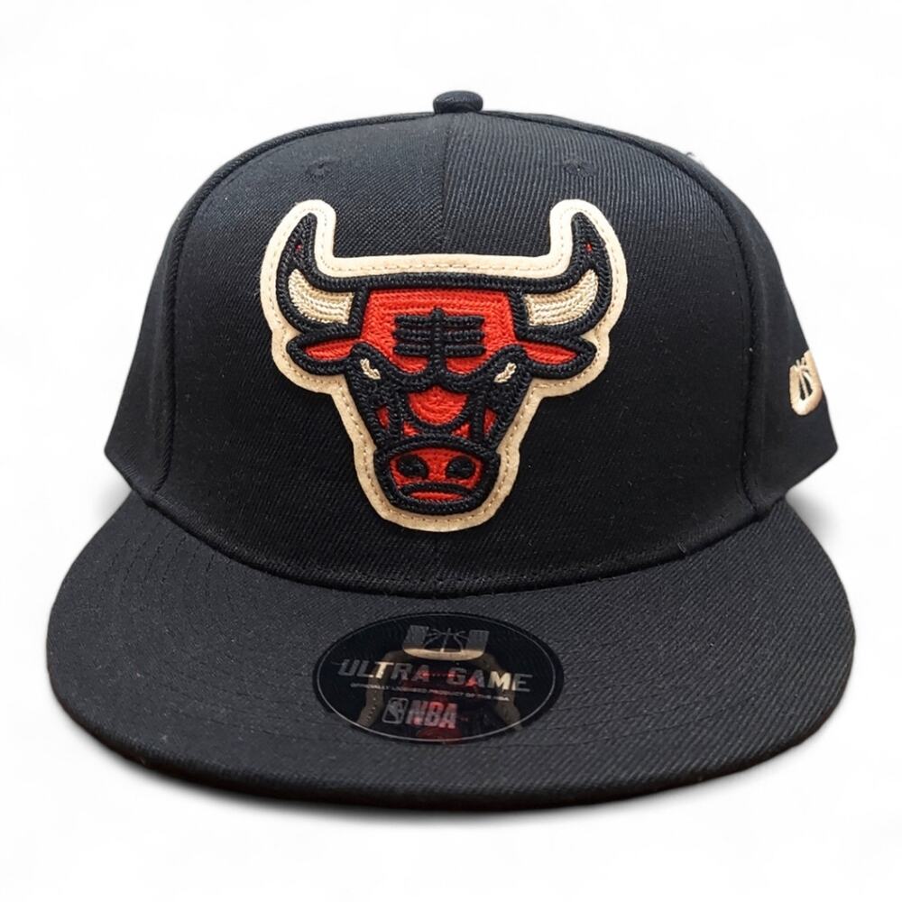 Chicago Bulls Ultra Game NBA Black/Red Snapback Hat Bulls Logo - Picture 1 of 7